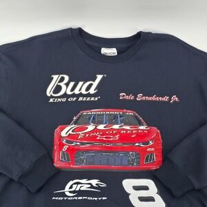 NASCAR Dale Earnhardt Jr #8 Budweiser Crewneck Sweatshirt Racing Mens Size Large